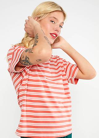 T-Shirt The Generous One, caravan stripes red, Shirts, Rot