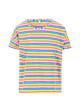 T-Shirt The Generous One, coral rainbow stripes, Shirts, Lila