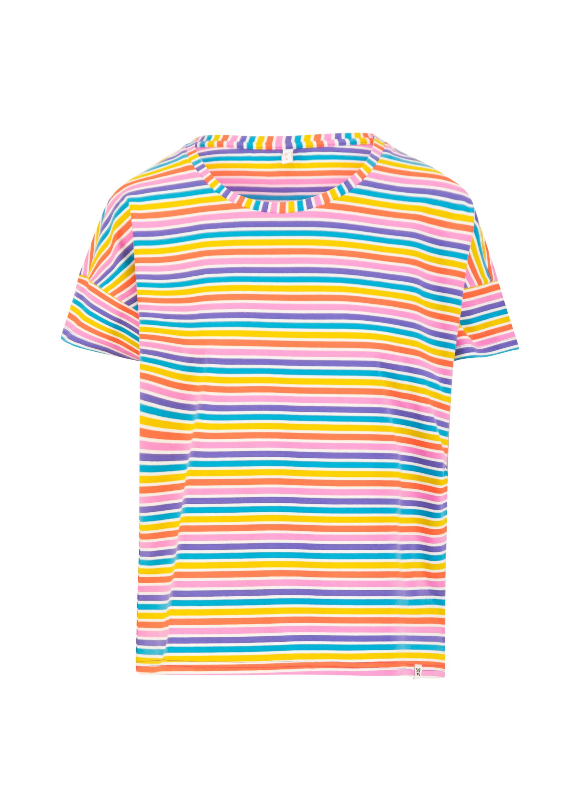 T-Shirt The Generous One, coral rainbow stripes, Shirts, Lila