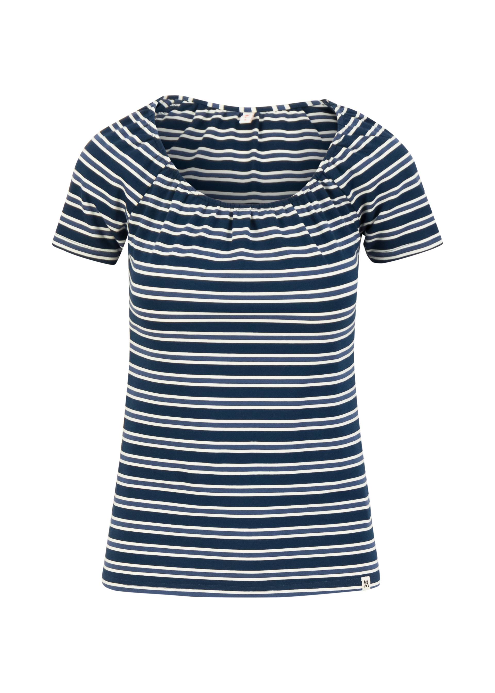 T-Shirt Vintage Heart, caravan stripes blue, Shirts, Blau