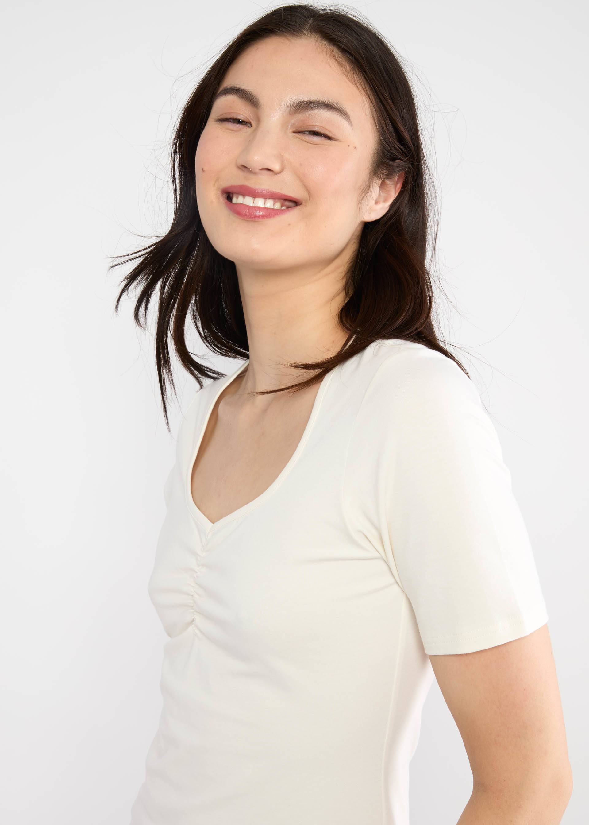 T-Shirt Balconnet Féminin, fluffy cotton white, Shirts, Weiß