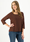 3/4 Sleeved Top flow slow, ruby red, Shirts, Black