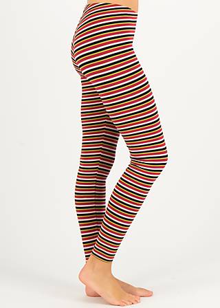 Cotton Leggings Lovely Legs, botanical stripes, Leggings, Red