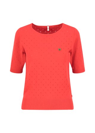 Strickpullover Pretty Preppy Crewneck, sweet like cherry dots, Strickpullover, Rot
