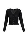 Cardigan Save the World, noir heart dots, Knitted Jumpers & Cardigans, Black