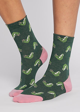 Cotton socks sensational steps, frog feet, Socks, Green