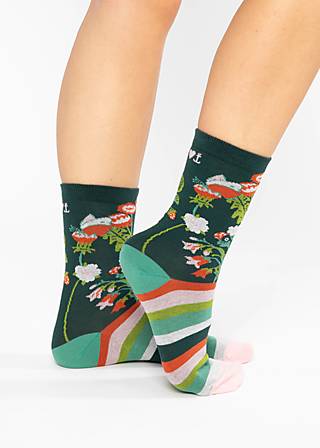 Cotton socks Sensational Steps, summer meadow socks, Socks, Green