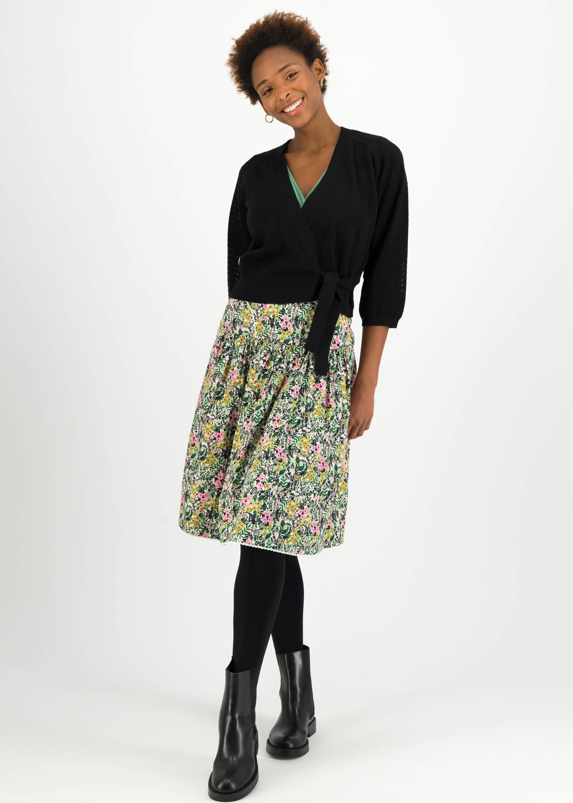 Cardigan Warm up Wrap, noir heart dots, Cardigans, Schwarz