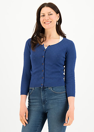 Cardigan Welcome to the Crew, azure skyline dots, Strickpullover & Cardigans, Blau
