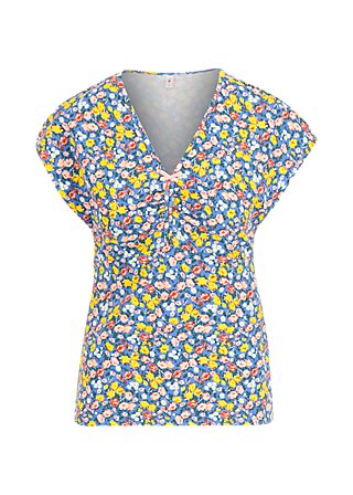 T-Shirt D’un Cœur Leger, fiori nostalgia, Tops, Blue