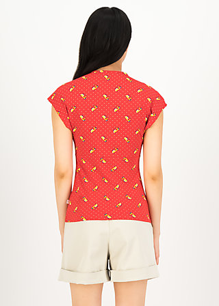 T-Shirt D’un Cœur Leger, vespa rossa, Tops, Red