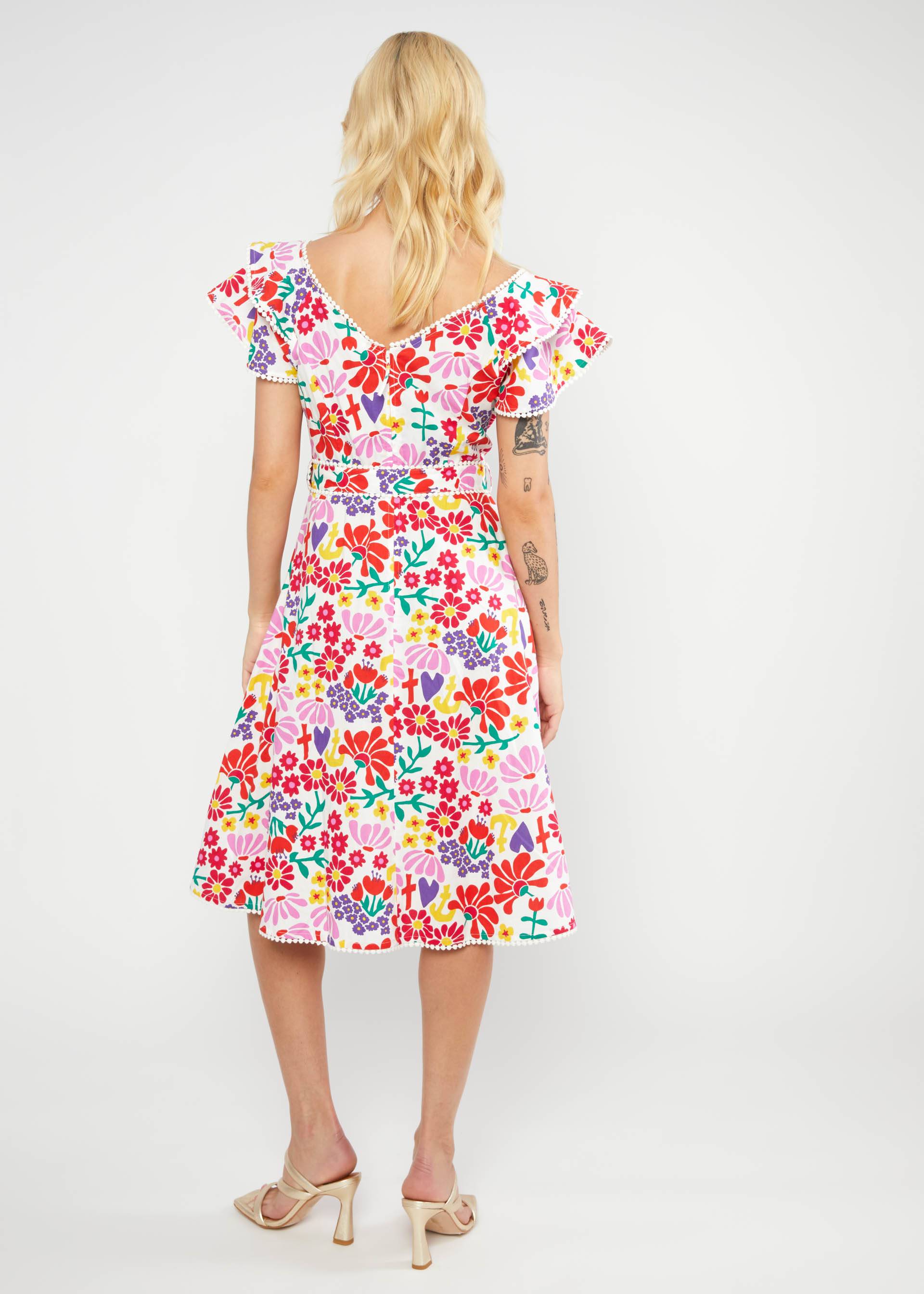 Festliches Kleid Falbala Festival, flower market, Kleider, Weiß