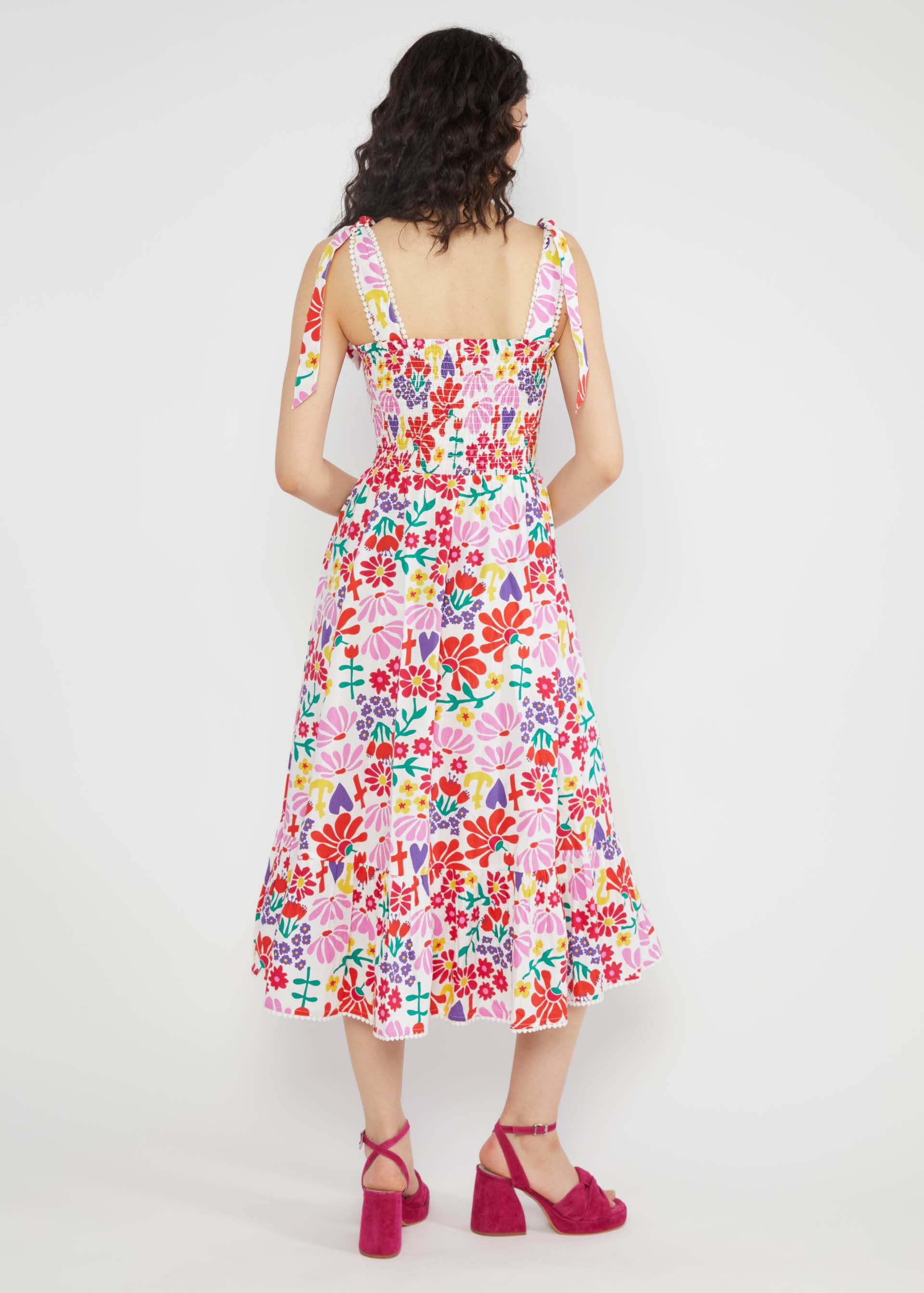 Midikleid Flowerchild, flower market, Kleider, Weiß