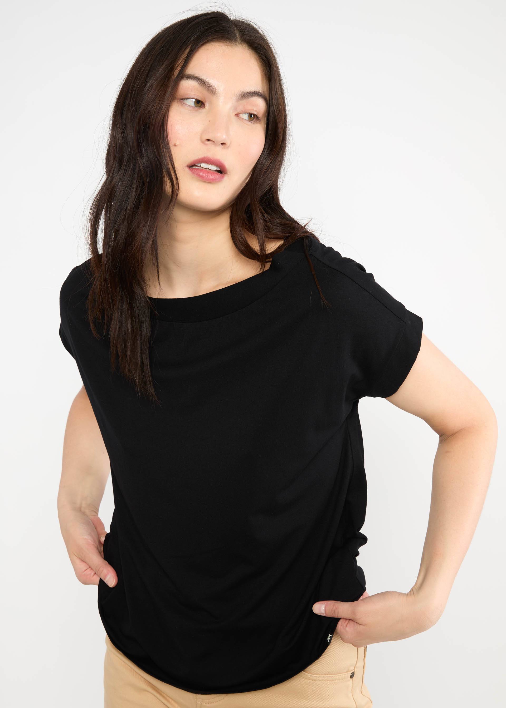 T-Shirt Flowgirl, soot black, Shirts, Schwarz