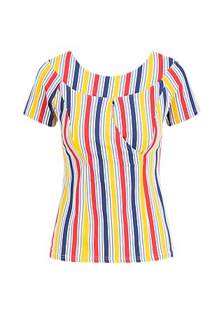 T-Shirt Fly Away with Me, strisce colorate, Shirts, Blau