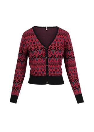 Cardigan Happy Heritage, magical winter fragments, Knitted Jumpers & Cardigans, Red