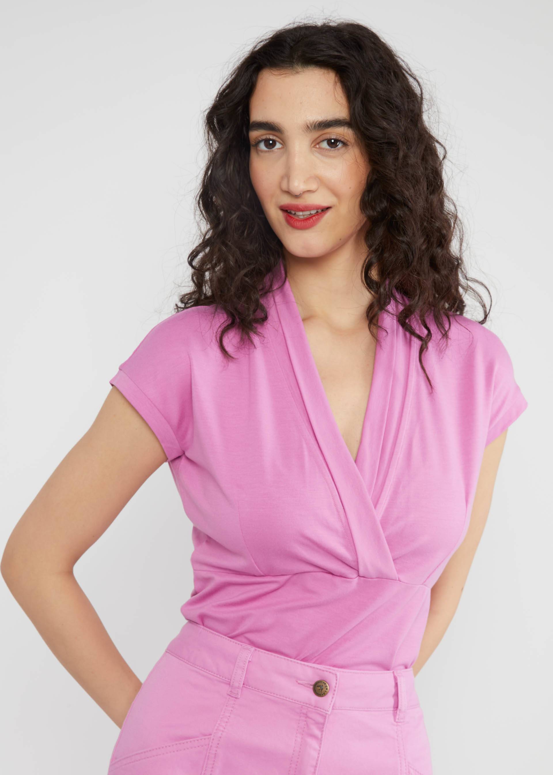 Top Mon Cher Cache-Cœur, cotton candy mauve, Tops, Pink