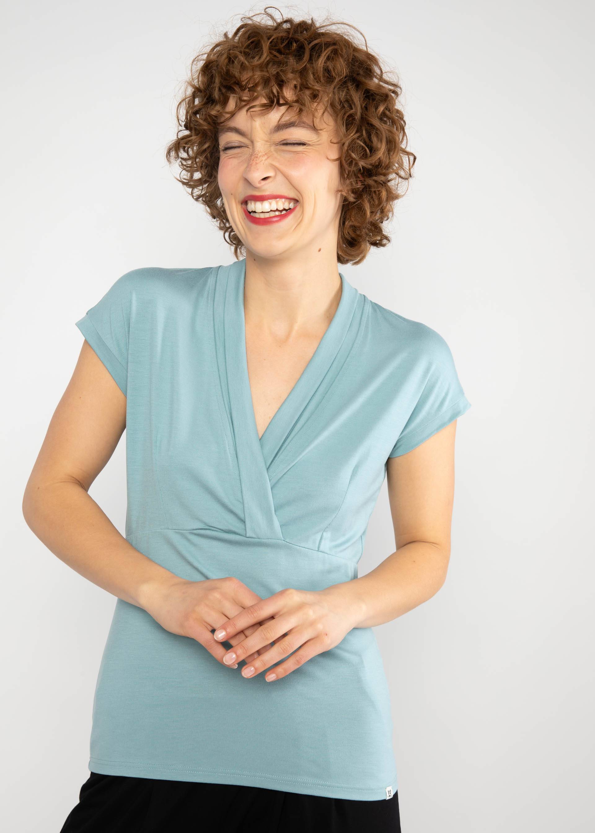 Top Mon Cher Cache-Cœur, lapis lazuli blue, Tops, Blue