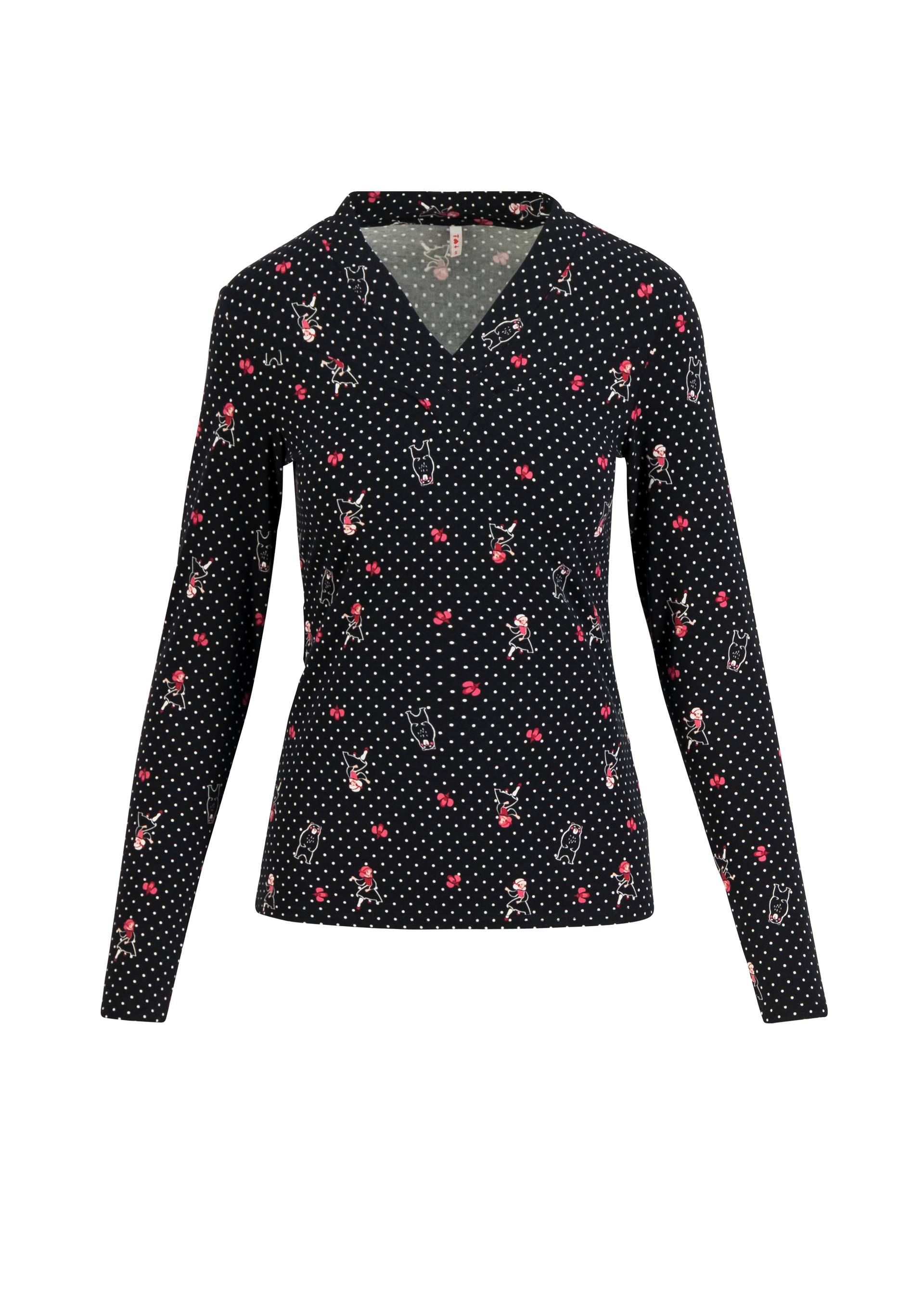 Longsleeve Shawly Shine, white as snow and red as roses, Tops, Black