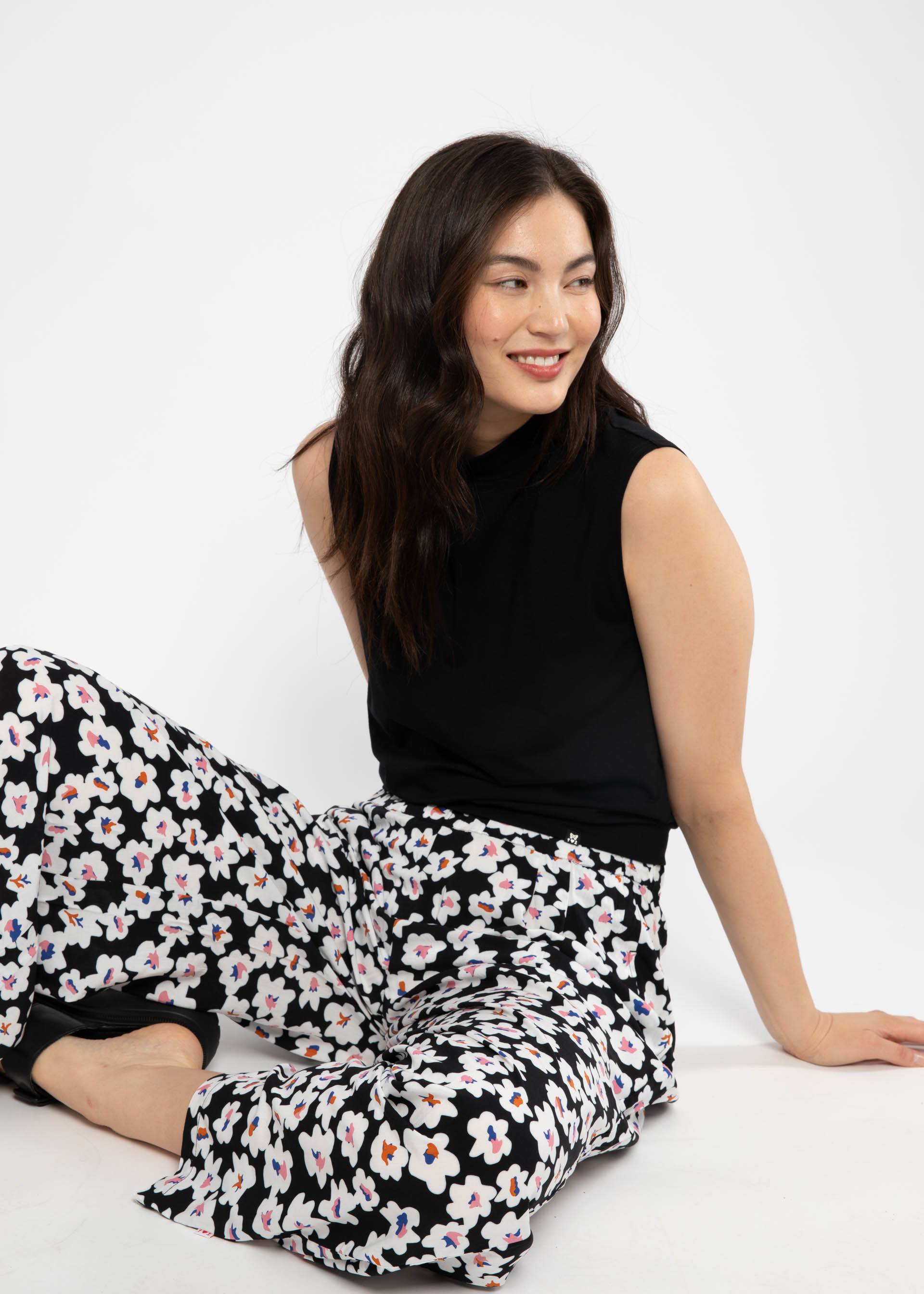 Sommerhose Breezy Palazzo, sweet nightshade, Hosen, Schwarz