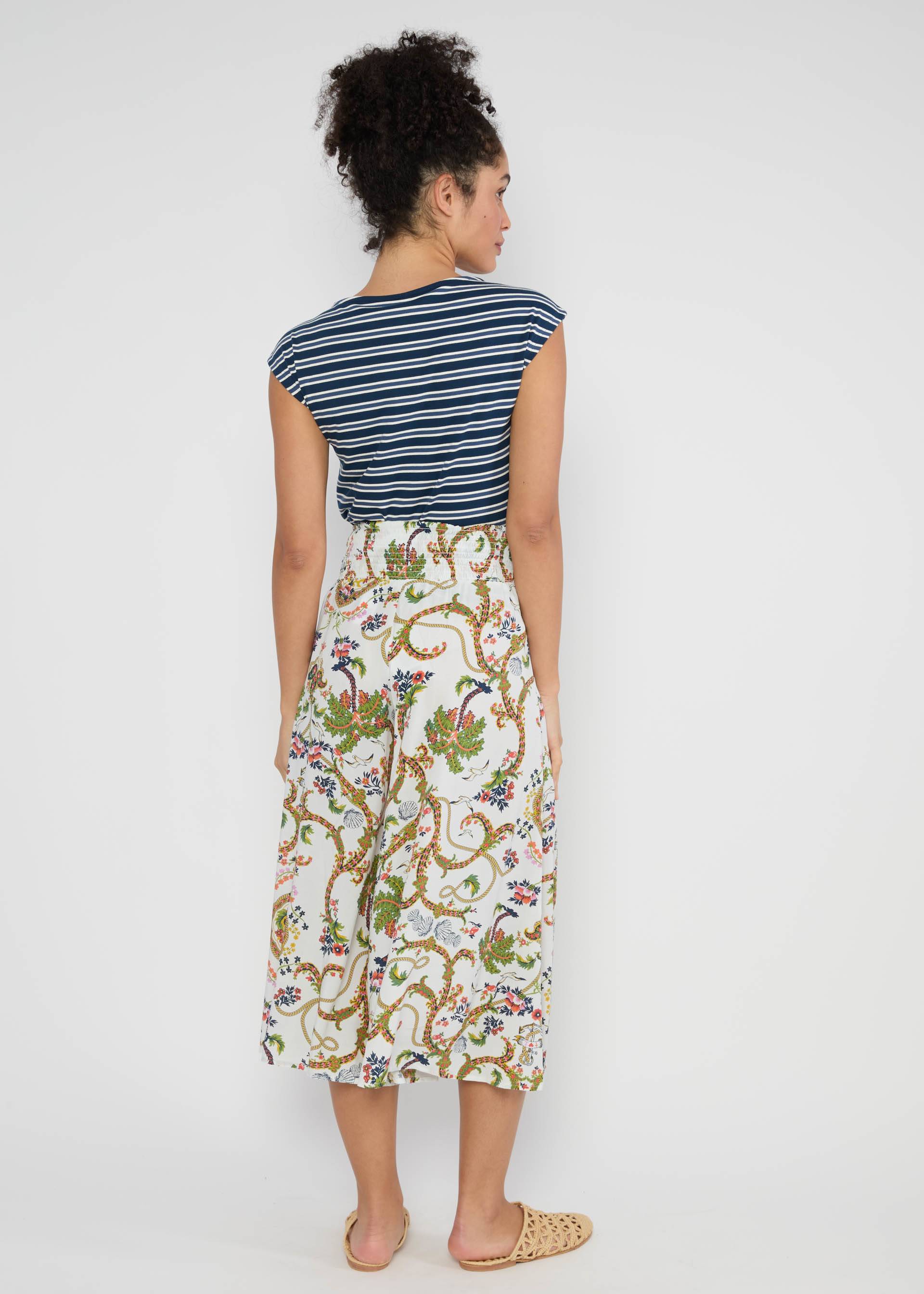 Summer Pants Flotte Culottes, port royal, Trousers, White