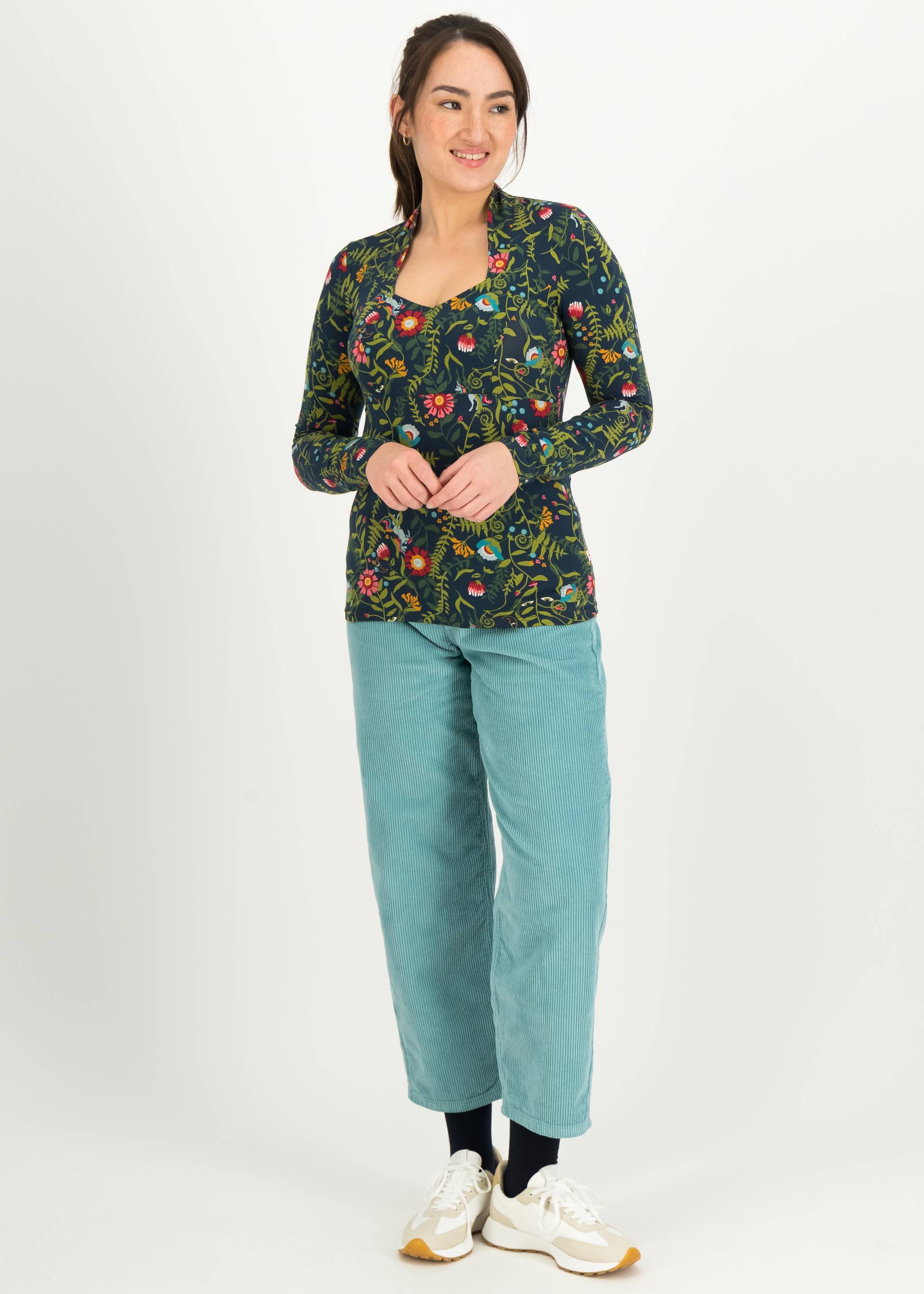 Longsleeve Glowing Heart Warming, magical moon garden, Shirts, Blau