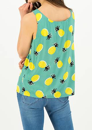 Sleeveless Top rückenfein, pineapple party, Tops, Turquoise
