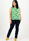 Sleeveless Top rückenfein, pineapple party, Shirts, Turquoise