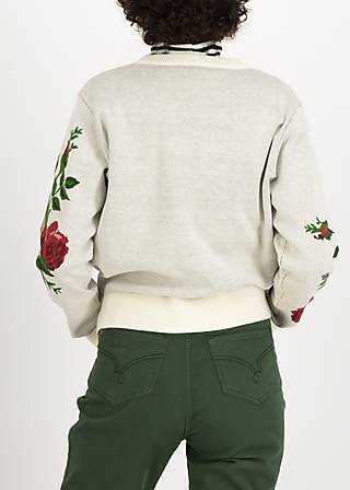 Strickpullover Cosy Storyteller, rose garden, Strickpullover, Weiß