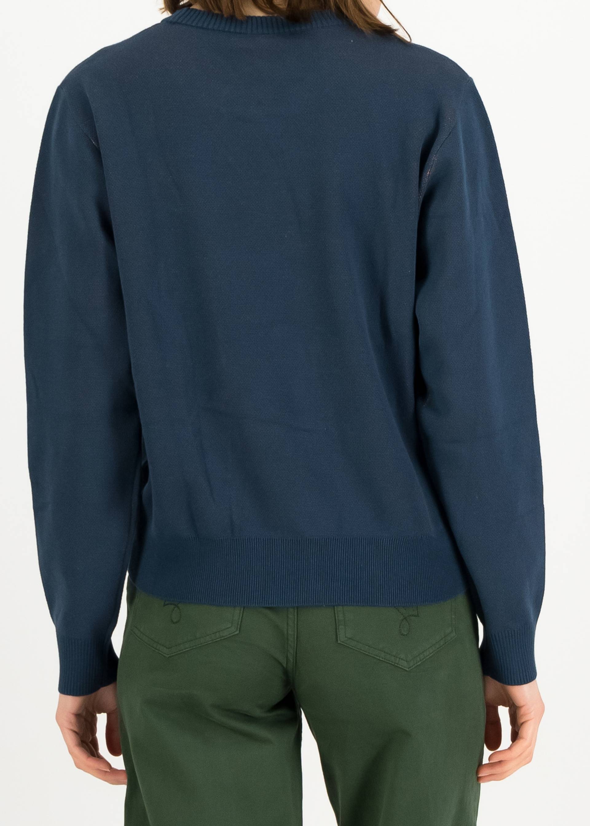 Strickpullover Cosy Storyteller, escape into the mountains, Strickpullover, Blau