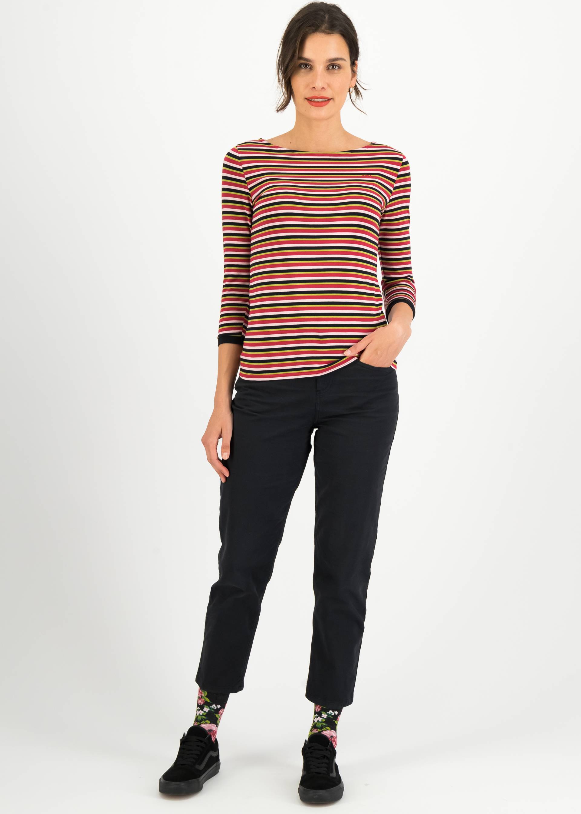 Jerseyshirt Oh Marine, botanical stripes, Shirts, Rot