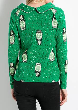 Longsleeve tafelsilber kasack, babushka broidery, Shirts, Grün