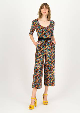 Jumpsuit Flaming Heart Marlene, farmer's flower bed, Trousers, Black