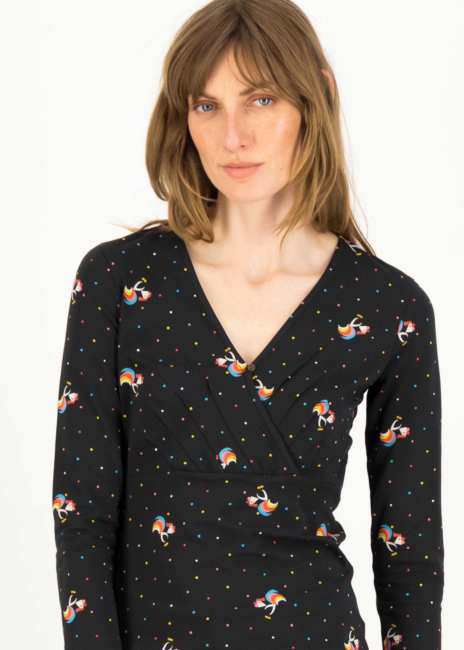 Jersey Top Spirit of Shalala, dancing rooster, Tops, Black