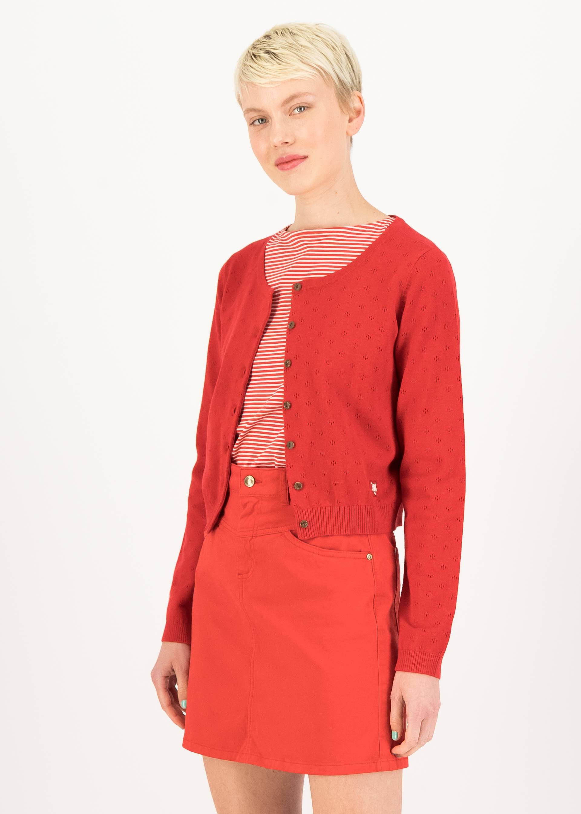 Cardigan Welcome to the Crew, little red flower, Cardigans, Rot