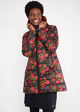 Quilted Jacket No Down Queen, pressed flower bouquet, Jackets & Coats, Black