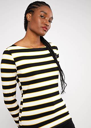 Streifenshirt Sweet Sailorette, golden rockabilly stripe, Shirts, Weiß