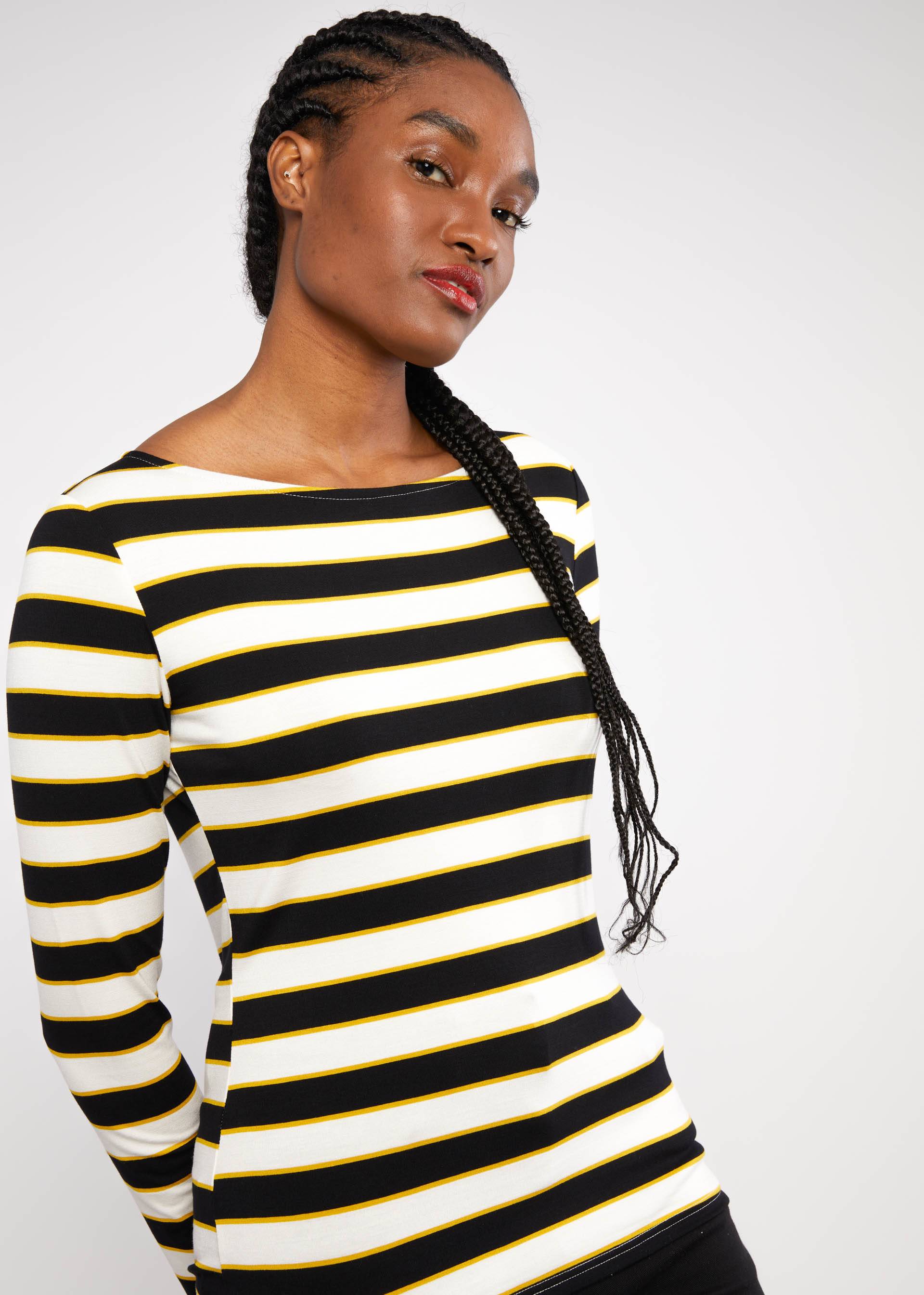 Breton shirt Sweet Sailorette, golden rockabilly stripe, Tops, White
