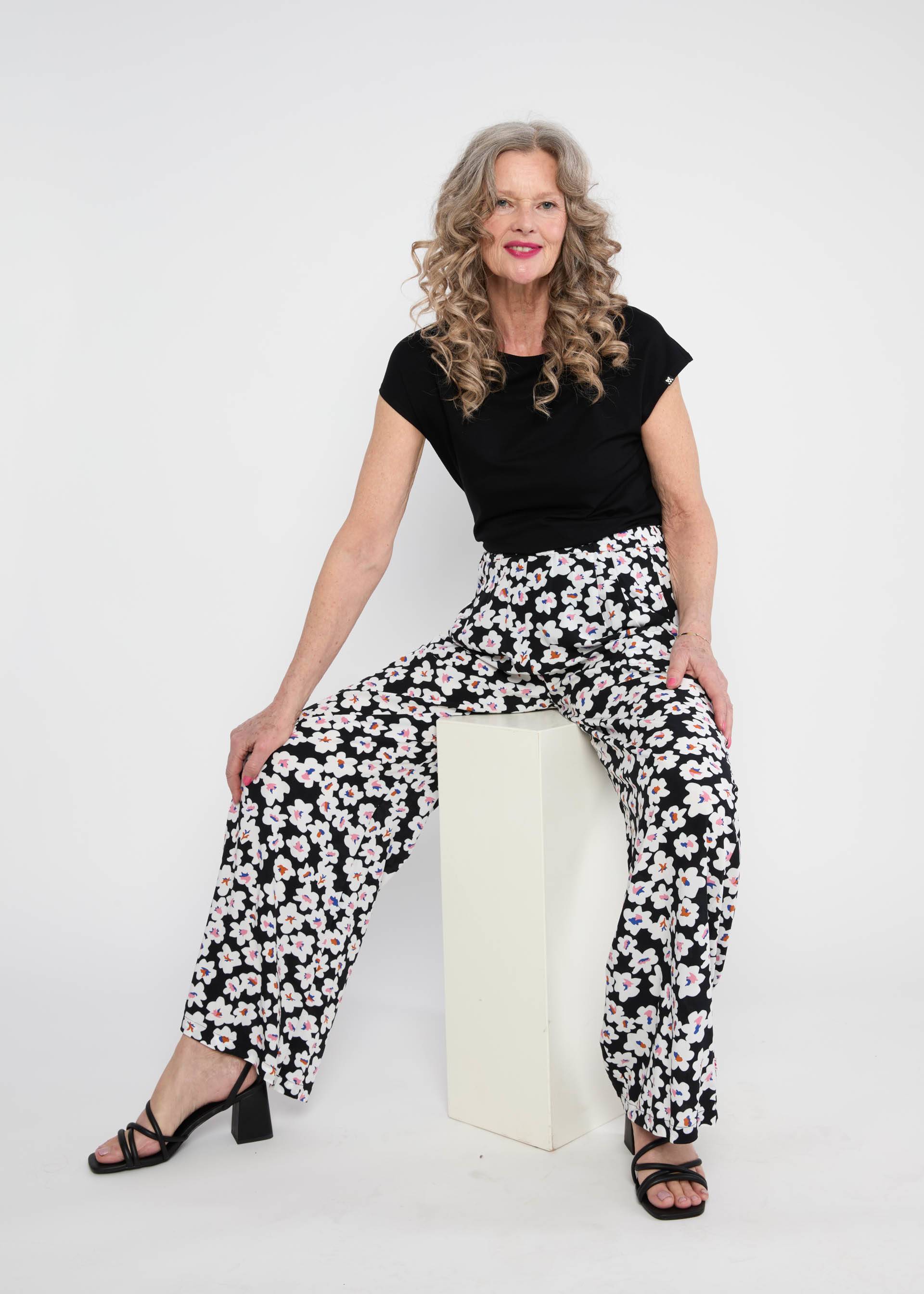 Sommerhose Breezy Palazzo, sweet nightshade, Hosen, Schwarz