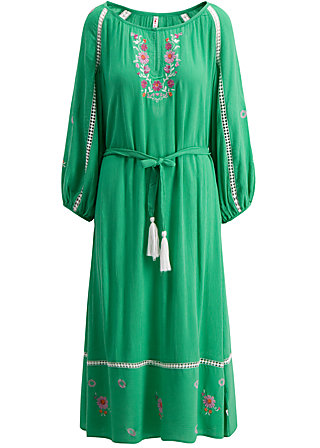 Midikleid bohemian beauty, smaragd crepe, Kleider, Grün