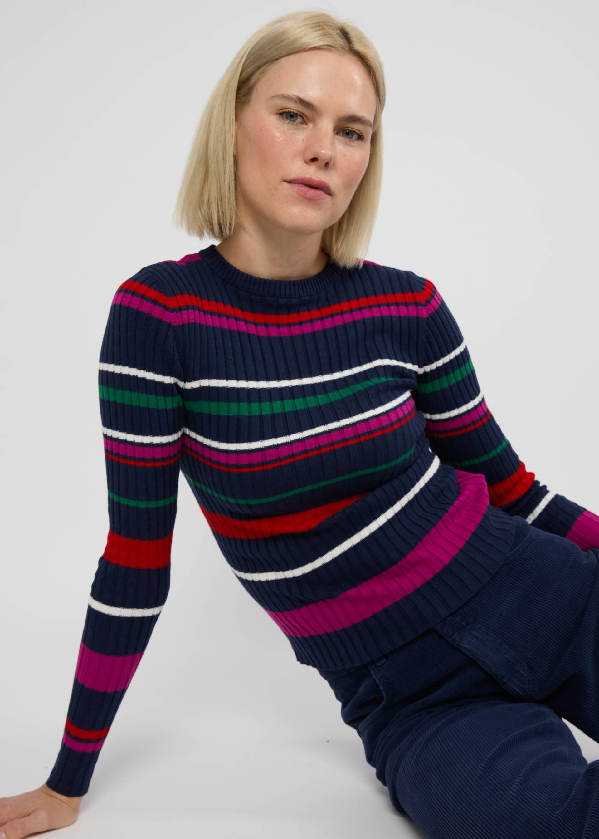 Longsleeve Jazz Crew, happy wild stripe, Knitted Jumpers, Blue
