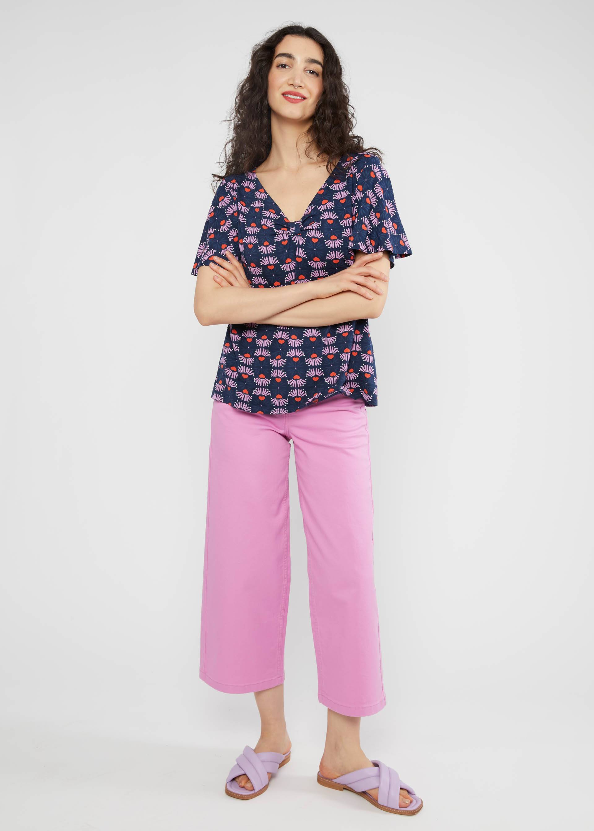 Top Graceful Belle Air, romantic equinox flower, Tops, Blue