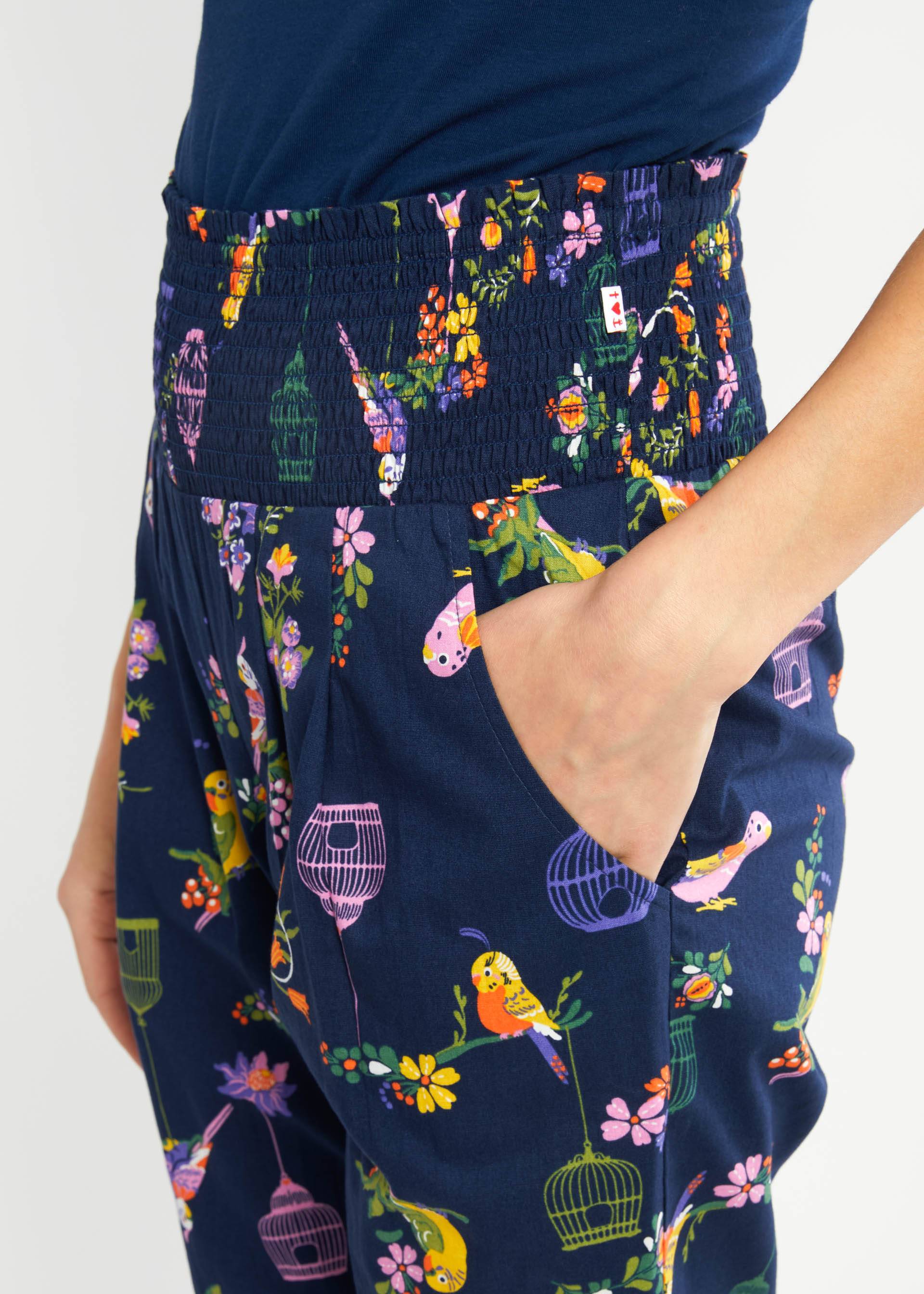 Sommerhose Madame Chouchou, multicolor budgie, Hosen, Blau