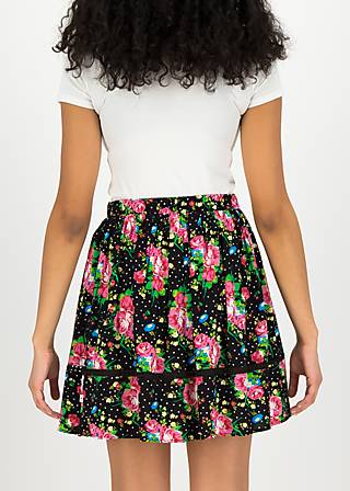 Knielanger Rock summerbreeze daydream, garden of joy, Röcke, Schwarz