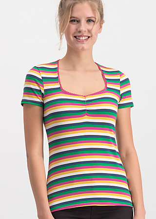 breton heart, rainbow stripes, Shirts, Blue
