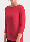 Jersey Top logo 3/4 sleeve, back to red, Shirts, Red