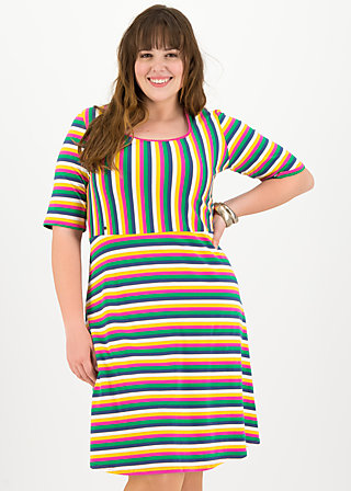 logo breton dress, rainbow stripes, Dresses, Blue