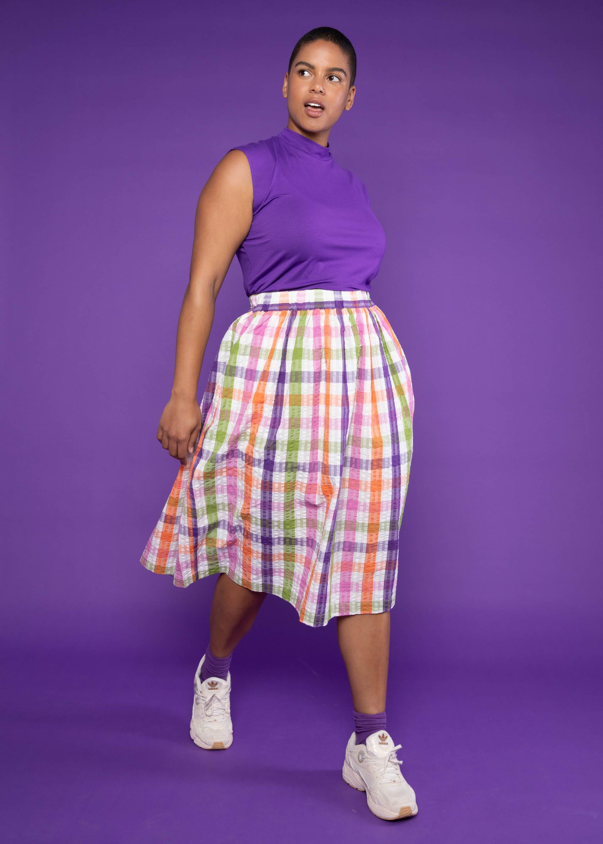 Sommerrock Everyday Poetry, happy color vichy, Röcke, Blau