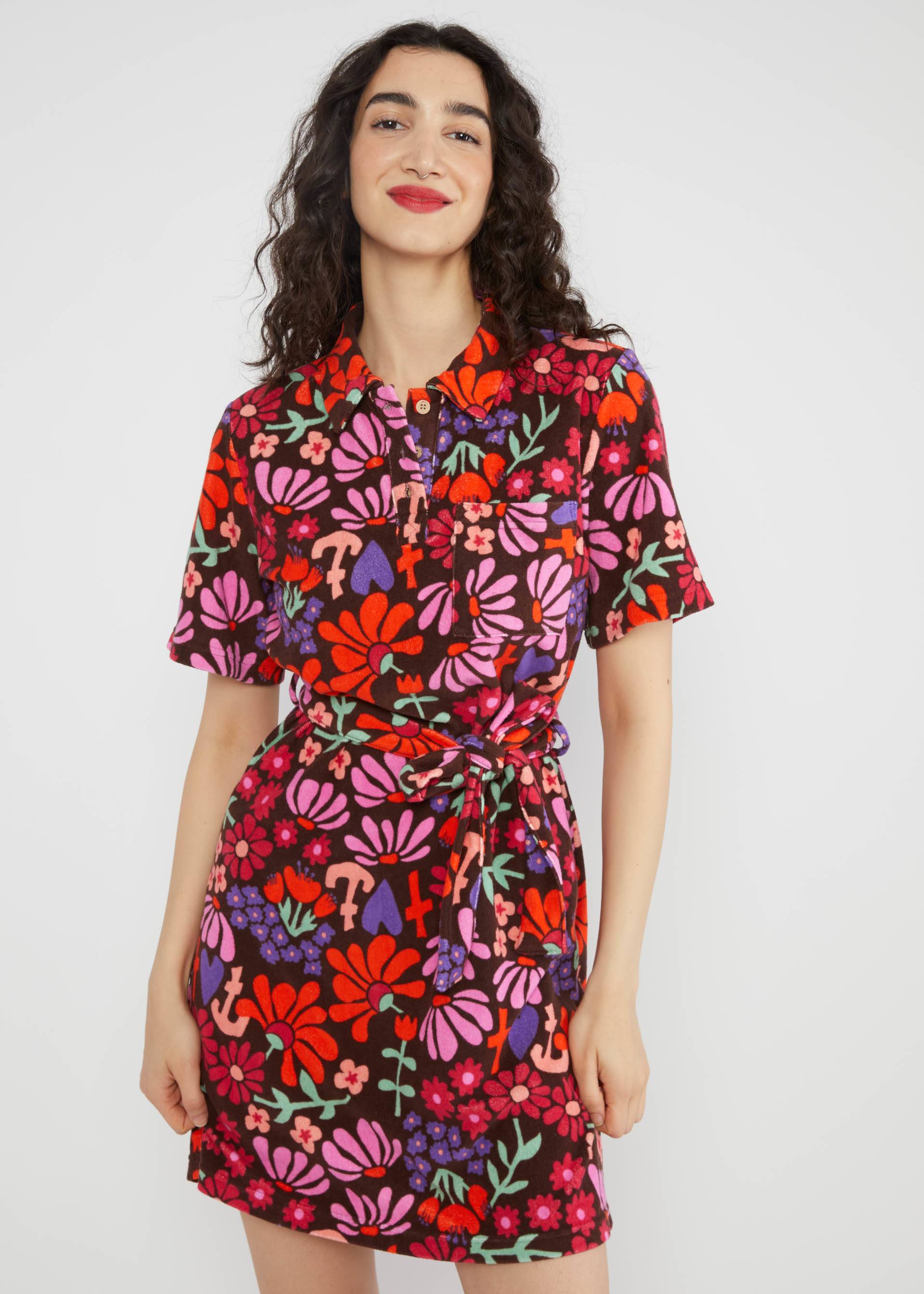 Sommerkleid Grand Slam Madame, vintage flower market, Kleider, Braun