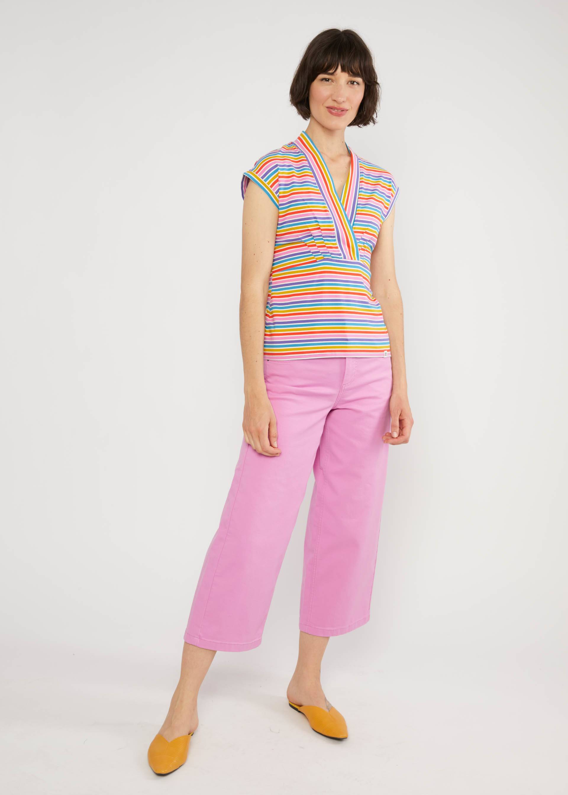 Streifenshirt Virgin Venus, coral rainbow stripes, Shirts, Lila